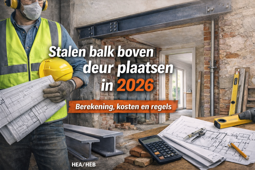 Stalen balk boven deur plaatsen